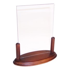 Menu standard, base in legno, plexiglass trasparente, 23 (h) x20x10_1