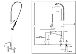 Pre-risciacquatura doccia T & amp; S, con rubinetto intermedio, montaggio a causa punti del foglio_1