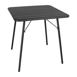 Tavolo quadrato in acciaio Bolero nero 70cm_1